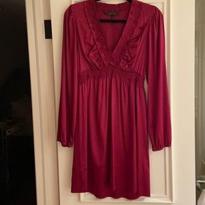 Stunning BCBG Red Silk V neck  dress size M